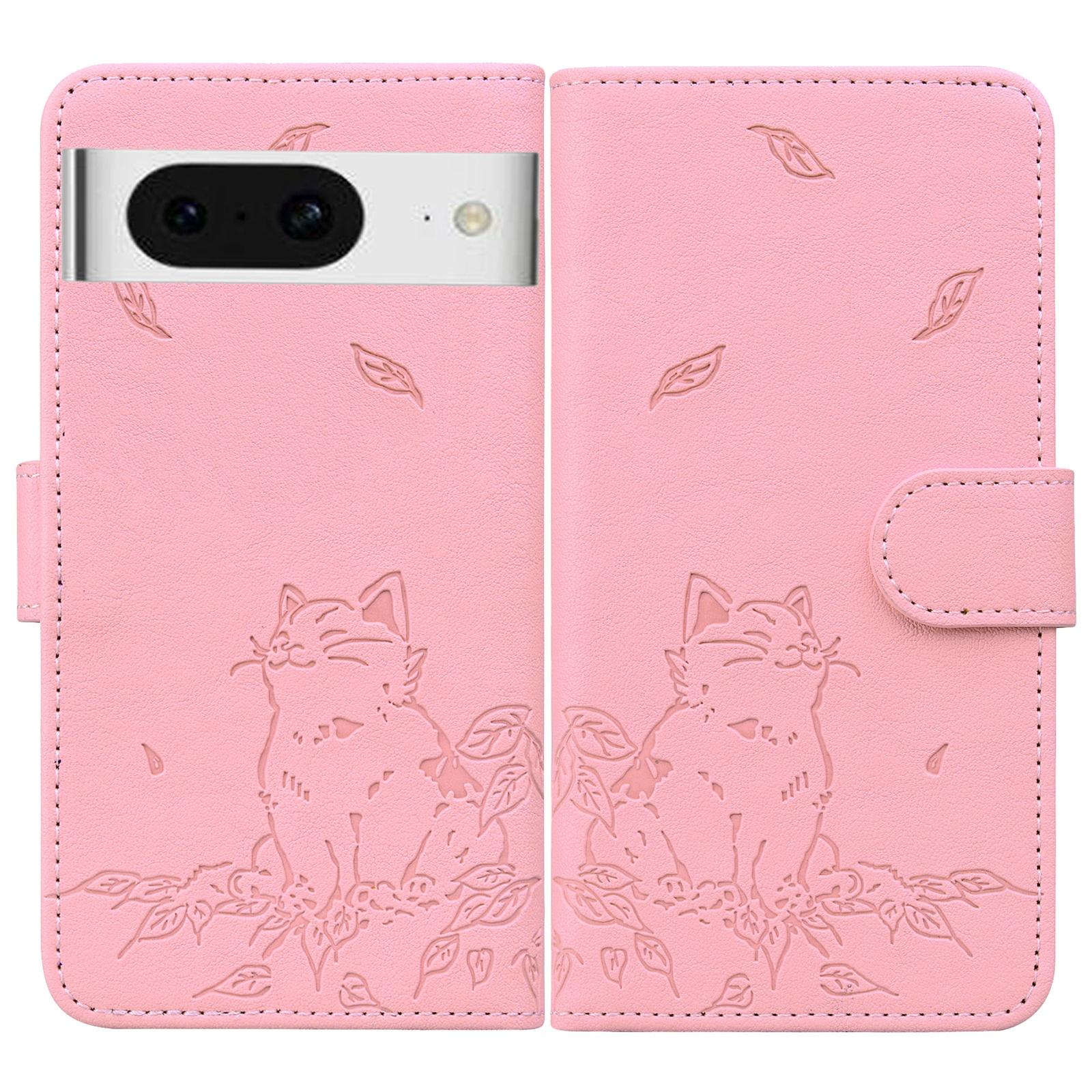 

For Google Pixel 8 Case Wallet Cat Pattern Imprinted Leather Phone Cover D