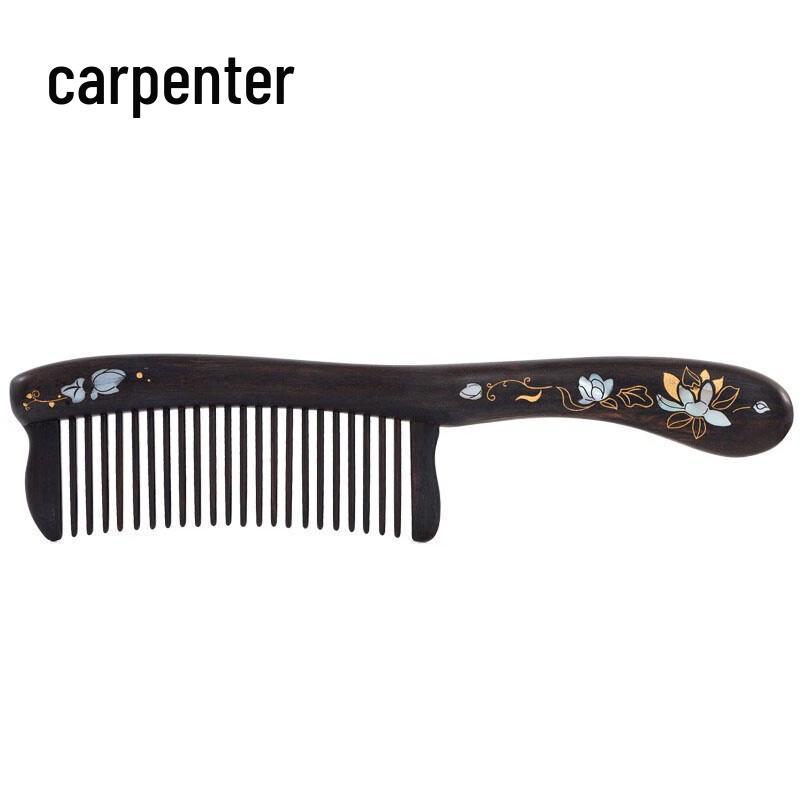 Набор гребней из черного дерева тан муцзян с резьбой в виде лотоса