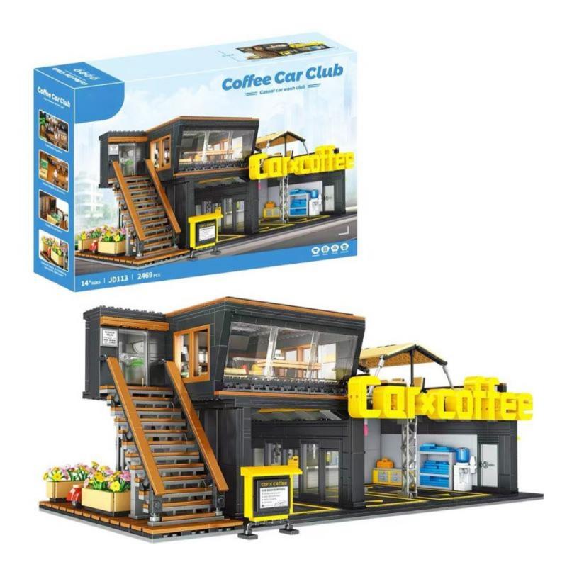 

Street View Series Coffee Car Club Building Block Classic City Coffee Shop Model Bricks Toys For Children Birthday Gift MOC