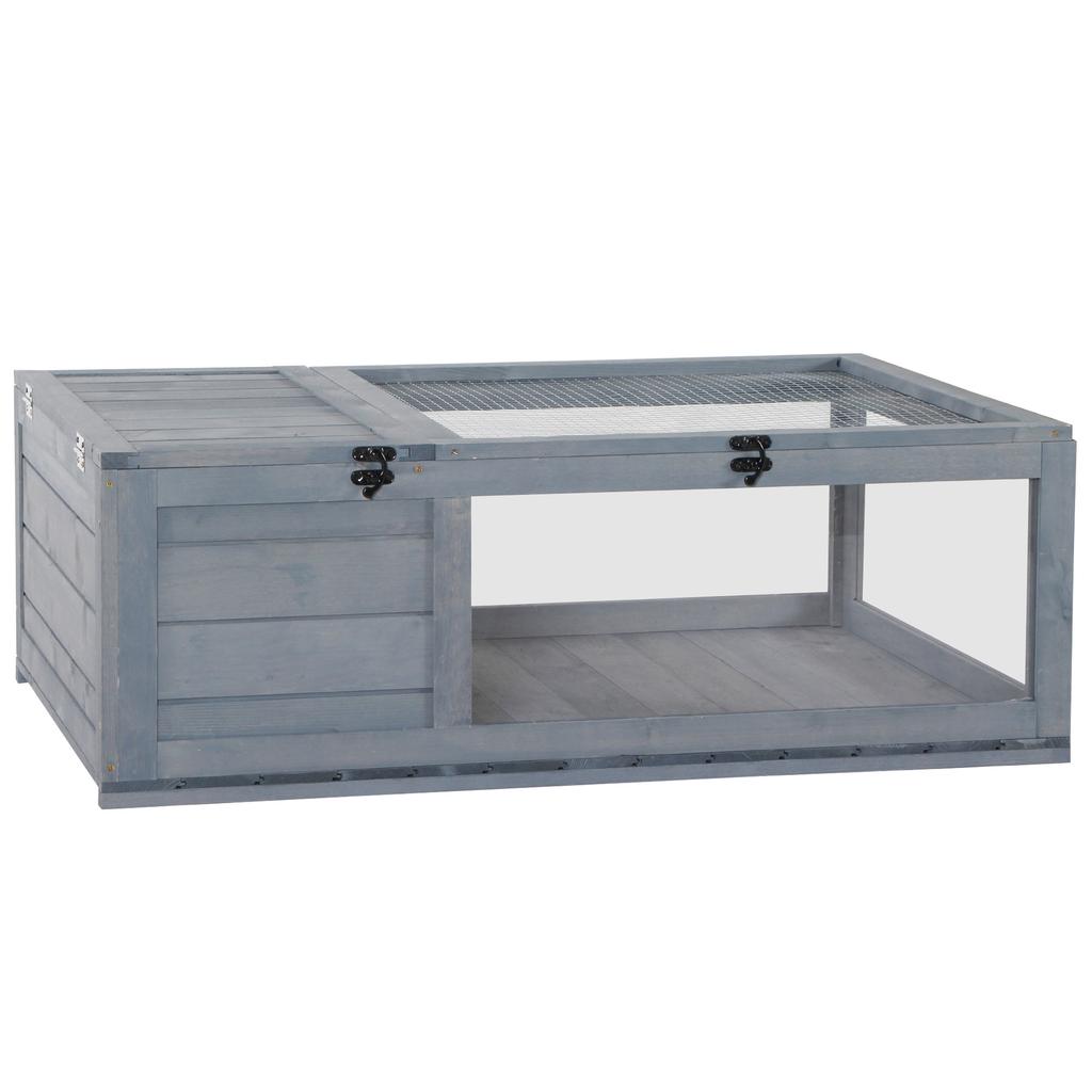 Tortoise House, Small Reptile Wooden House, with Mesh Roofs, Side Panels, for Turtles, Lizards, Geckos and Snakes