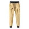 Tuta Sportiva Invernale da Uomo Taglie Forti in Pelle d'Agnello con Felpa con Cappuccio Foderata in Velluto e Pantaloni Casual