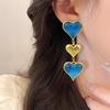 Vintage French Heart Retro Stud Earrings - High-End Fashion Jewelry