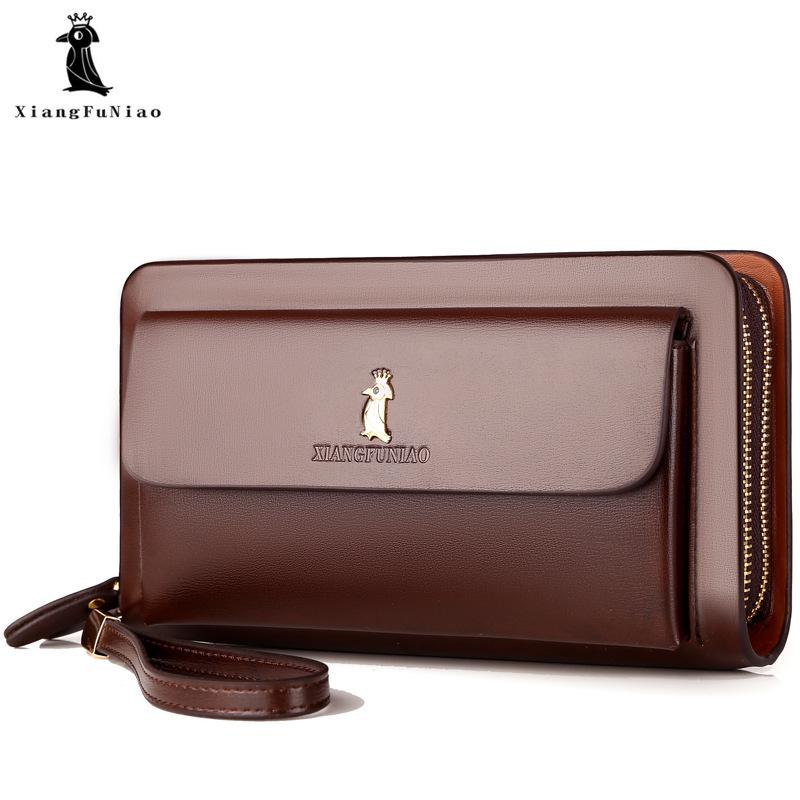 Pánská businessová taštička na zip: Peněženka a držák na karty s velkou kapacitou