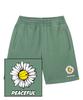 TRIPSHION Daisy Peaceful Logo Sweat Half Pants - Pigment Green