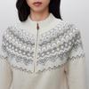 ONLY Women's Nordic Jacquard Half-Placket Mock Neck Knit Sweater