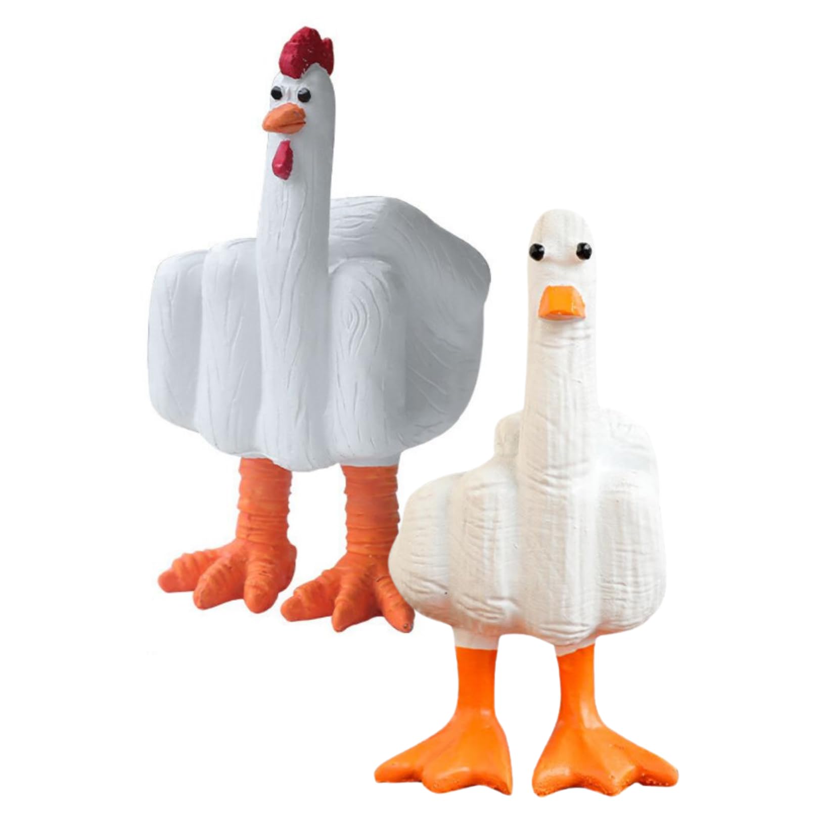 

FUKUYOIZU Фигурка утки и курицы, Садоводство, Объект для двора, Стол, Прихожая, Успокаивающий предмет (белый)