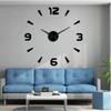 Modern 3D Silent Adhesive Wall Clock 120 Cm Black Wall Clock