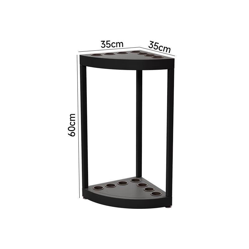 Triangular 7-Cue Billiard Cue Rack - Black