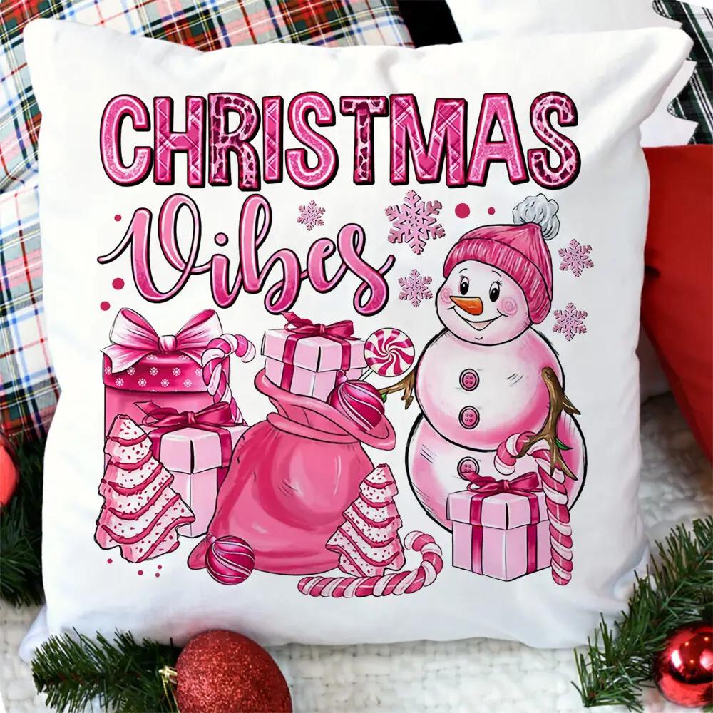 merry christmas printed Pillow Case christmas derco Pillow Dust Cover Bedroom Kids pink xmas Party Decoration Pillowcase gifts