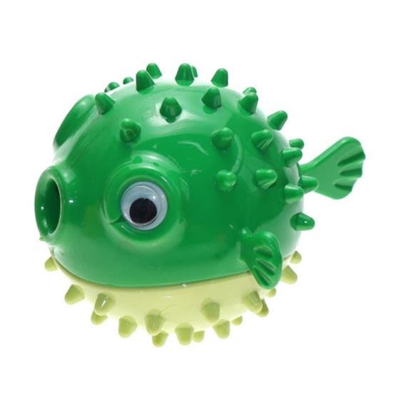 Puffer Fish Dog Chew Toy Bite Resistant Boredom Stress Relief Balloonfish Teething Cleaning Toy Treat Feeder Bouncing Ball Pet Supplies
