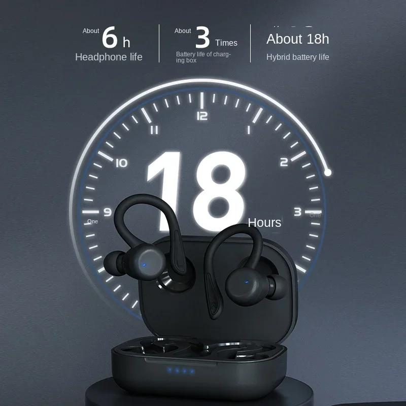 MS-T40 TWS Wireless Ear Hook Noise Cancellation Touch Button Controls IPX-6 Waterproof Sports Earphones for 5.3 LED Indicator