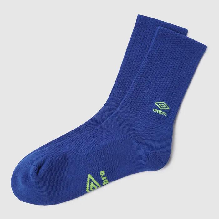 Essential Small Logo Cushioning Crew Socks Blue UR223CSC53