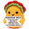 Creative Funny Handmade Crochet Emotional Support Dolls with Positive Energy Card Desktop Ornament Home Decor for Friend Gifts