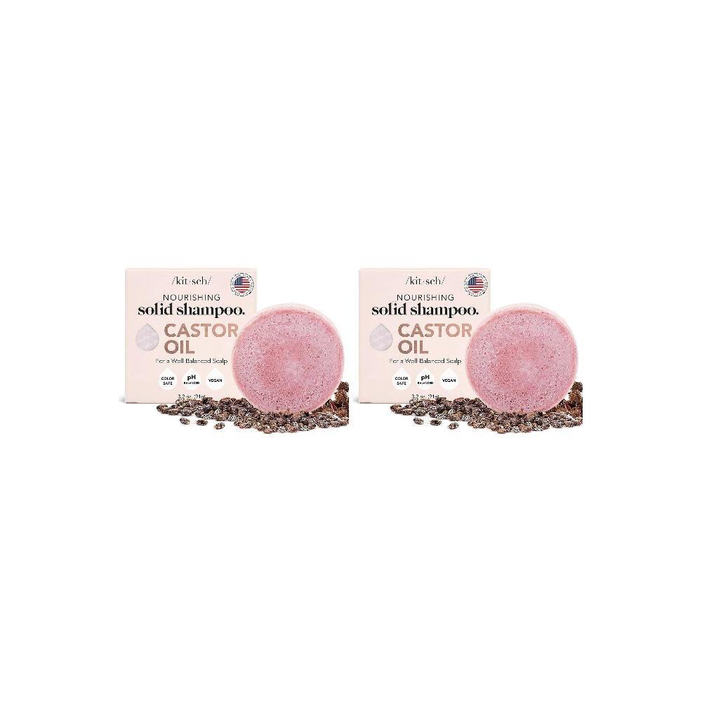 Kitsch Castor Oil Solid Shampoo Bar 91g 2 Packs (2 pcs)