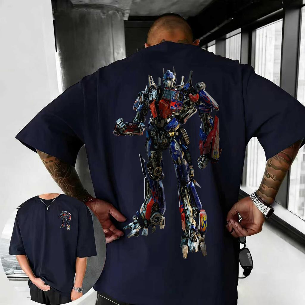 202526 Summer Transformers Graphic 100 Cotton Printed Tshirt for Men Hasbro Brand Children and Unisex Breathable Loose Casual