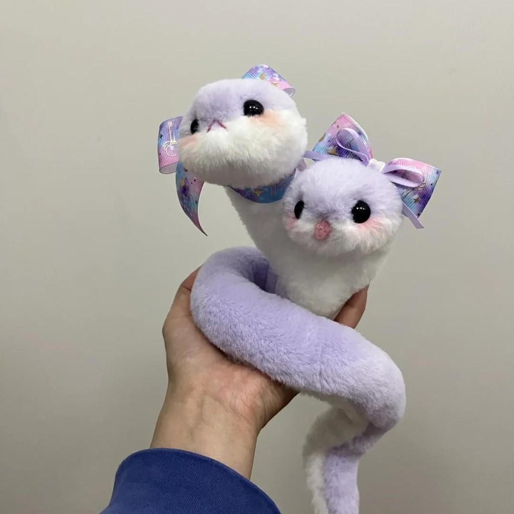 2025 Año de la Serpiente: Peluche de Serpiente Bicefala Colorida - Lindo y Divertido Colgante de Adorno