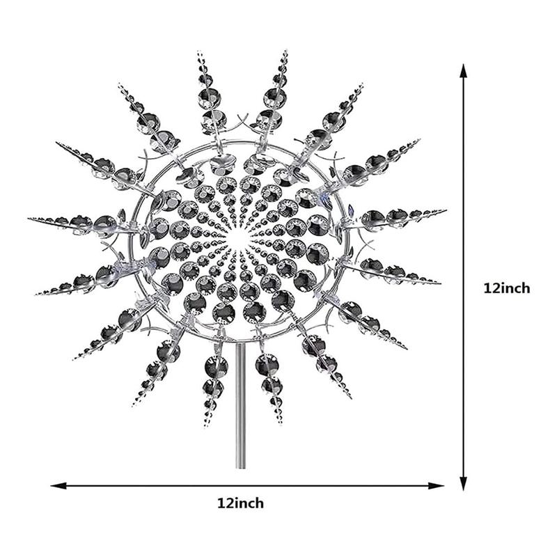 Heißes Neues Einzigartiges und Magisches Metallwindrad 3D Windbetriebene Skulptur Rasen Metall Wind Solar Spinner