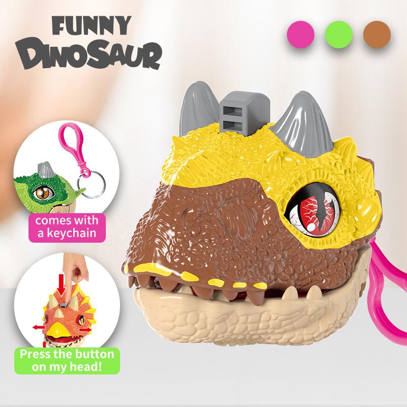 

Dinosaur Keychain Creative Funny Clip Finger Tyrannosaurus Rex Cartoon Key Pendant Small Gift