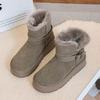 2026 winter new fur integrated snow boots women's thick plush warm fashion versatile medium tube fluff large cotton boots