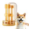 Pet Toothbrush with Soft Silicone Heads Dental Care Kit for Dogs Cats Ergonomic Handle Removable Heads Pet Tongue Cleaner for Oral Hygiene