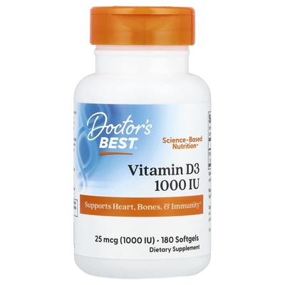 Vitamín D3, 25 mcg(1 000 IU), 180 mäkkých kapsúl