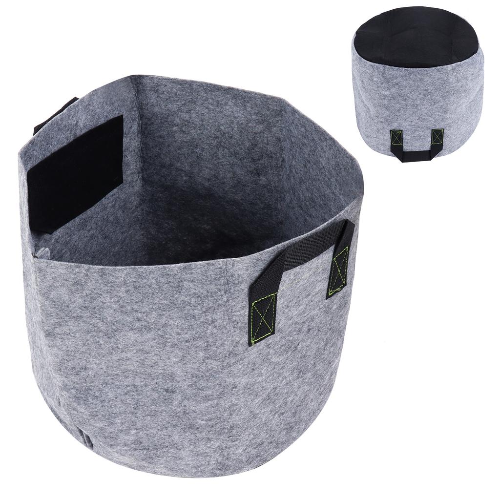 Plant Grow Bag with Handles NonWoven Fabrics Vegetable Flowers Planting Bag Pot GrayBlack(7 Gallon )