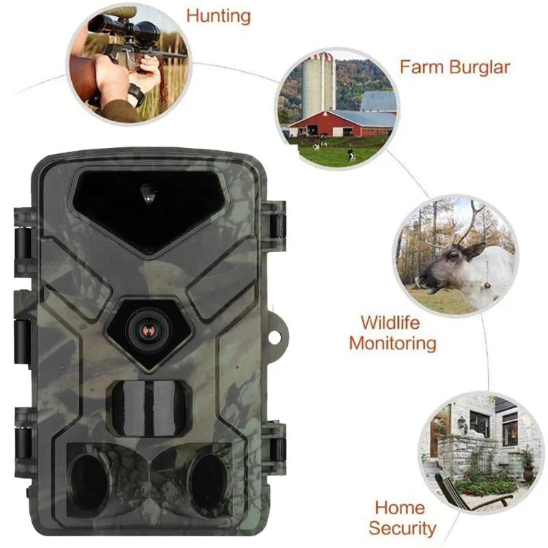 1080P 16MP Hunting Trail Camera with Night Vision IP56 Waterproof 0.5s Trigger Time Photo Trap for Wild Camera Use