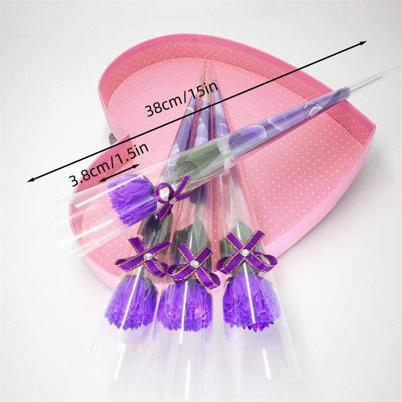 1Pc Real Touch Carnation Soap Flowers Carnation Simulation Flowers for Teacher Women Mother's Day Gift Home Wedding Party Decora
