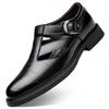 Fashion Men's Leather Shoes Business Casual Forma Wear Pointed Toe Soft Sole Non-Slip Summer Sandals Black Leather Shoes luxury shoes