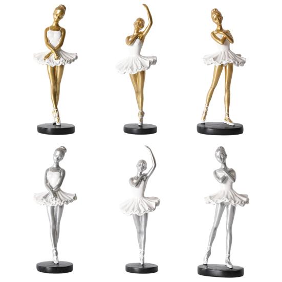 Counterweighted Base Figurine Ballet Dancer Figurine, Ballerina Statue with Stable Round Base, Resin Artistic Dance Sculpture Figurines, Elegant
