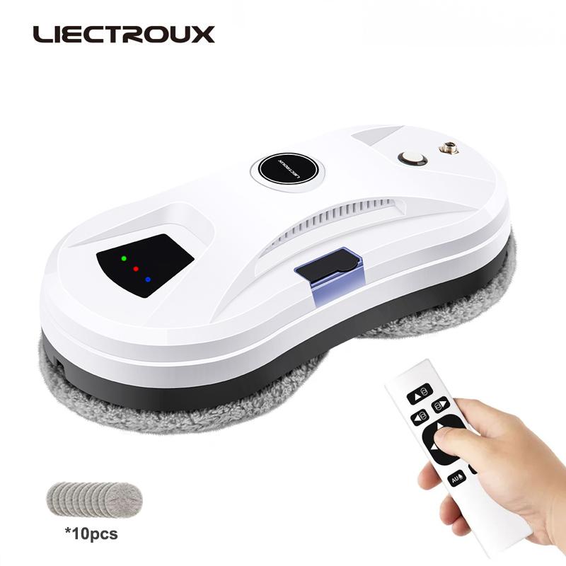 LIECTROUX YW610 Robot Window Cleaner,Water Spraying, Window Glass Vacuum Cleaner One-key Glass