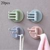 20pcs Three Branch Rotatable Seamless Adhesive Hook Strong Bearing Stick Hook Kitchen Wall Hanger Bathroom Kitchen Supplies Hooks