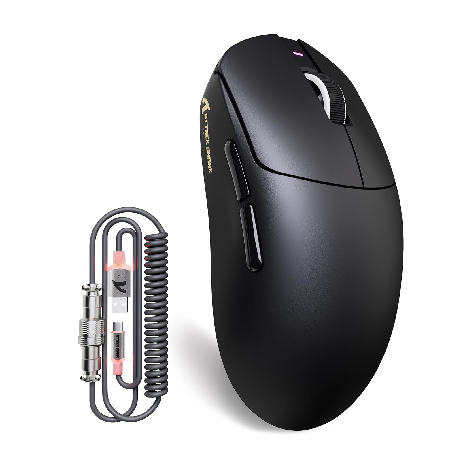 

ATTACKSHRAK X8PLUS Wireless Gaming Lightweight 3395 Max DPI 3 RGB 500mAh Long Battery IceGrip Surface Suitable for Large Compatible Mouse, 55g, чорний