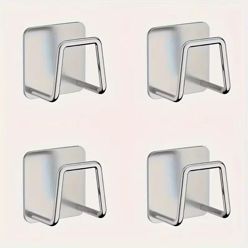 

4 шт. кухонная стойка для хранения, разделочная доска для настенного монтажа под шкафом без перфорации, многофункциональная, аксессуары серебряный