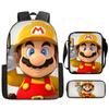 Student Schoolbag Three-Piece Set, Animation Cartoon Backpack, Shoulder Bag, Pencil Case.