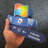 Curea de talie Y2K Retro Windows Vista din PU cu Cataramă Logo în Patru Culori din Aliaj cu Imprimeu Desktop Computer Vintage Tendință Streetwear