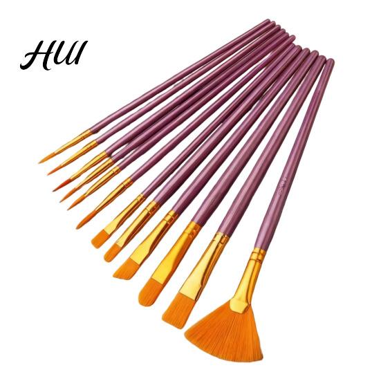 Watercolor Brush Kit for Kids 12PCS Paint Set, Professional Nylon Hair Brushes, Good Artist Brushes Acrylic Painting Water Absorption Art Oil