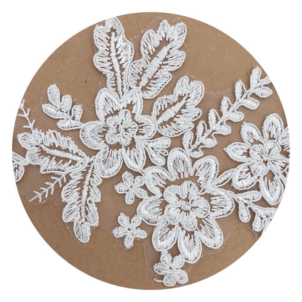 Star Wedding Dress Performance Dress Book White Car Bone Lace Flower Pair Flower Clothing Accessories Sticker Flower Decoration