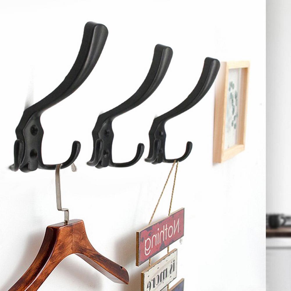 1PC Hook Rack Coat Hook Zinc Alloy Triangular Hooks Rack Wall Mounted Robe Clothes Rack Hat Wall Hanger for Hallway Bathroom