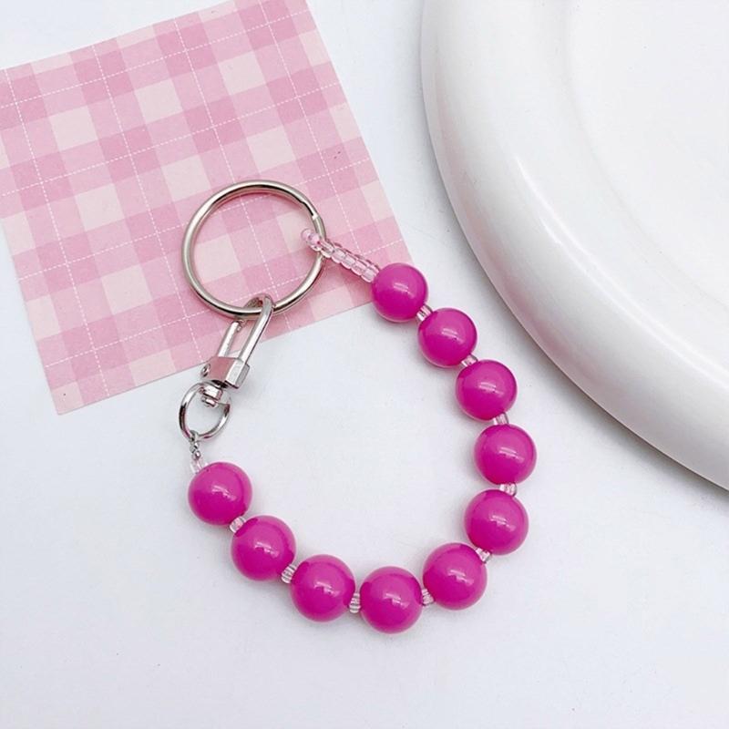 Colorful Beaded Keychain Unique Phone Charm Chain Eye Catching Keyring Decoration Bag Pendant for Various Occasion