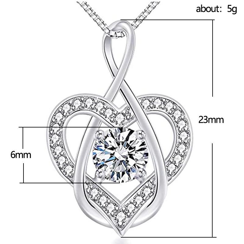 Huitan Valentine'S Day Necklace, Beating Heart-Shaped Pendant Collarbone Chain, Simple And Light Luxury Design Necklace For Women