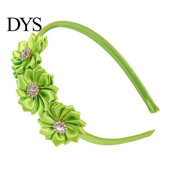 Flower Headband Princess Rhinestone Inlaid Multi-Petal 3D Flowers Lightweight Comfortable Hair Hoop Girls Party Accessory Transparent Plastic