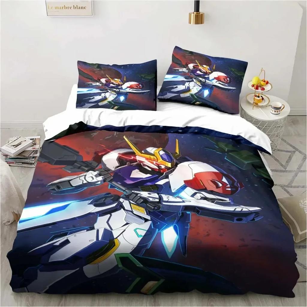 3D Printer Soldier Cartoon Pattern Three-Piece Set Delicate Quilt Cover Pillow Case Housewares Set Beautiful Gift Household