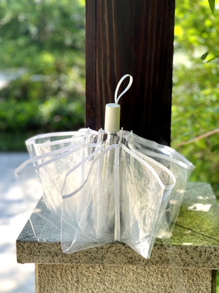 Stylish Unisex Transparent Folding Umbrella – Hand-Open Design, Compact, and Creative for Students