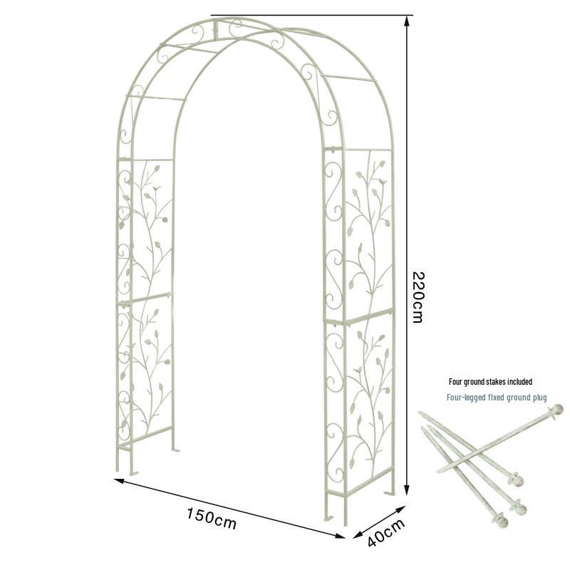 American Wrought Iron Garden Arch Flower Stand & Climbing Frame with Base Tray for Terrace and B&B Decor