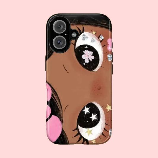 Clmj BIG EYES COMIC GIRL Phone Case for iPhone 17 16e 16 15 14 13 12 11 X XS XR XSMAX 7 8 Air Pro Max Plus Luxury Double-layer