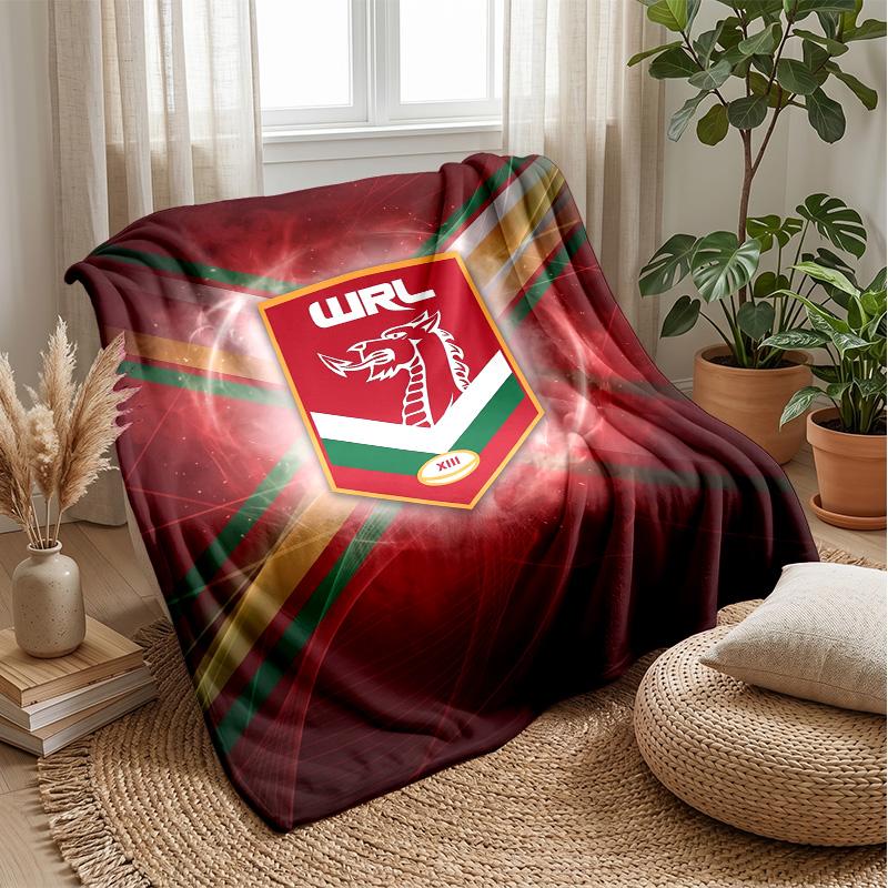 Coperta in Flanella Pile Rugby Galles Coperta Calda e Accogliente per Divano Letto Viaggio Uso in Tutte le Stagioni