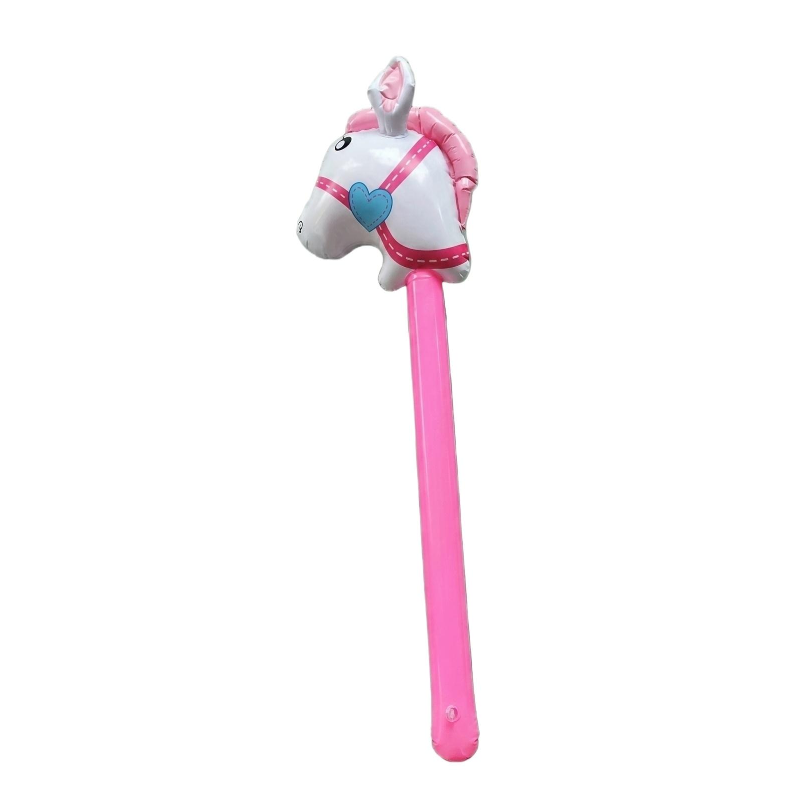 PVC Inflatable Horse Head Stick, Children s Inflatable Toy, Horse Head Stick One Size