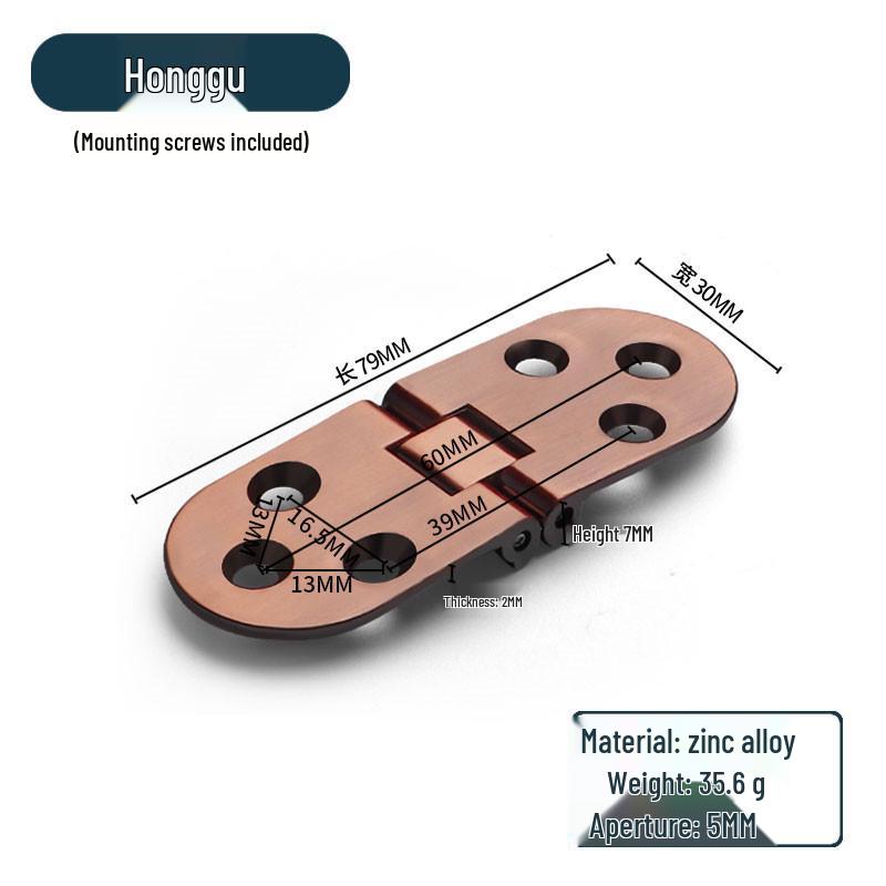 Zinc Alloy 180° Invisible Folding Table Hinge for Flip-Top Dining Tables