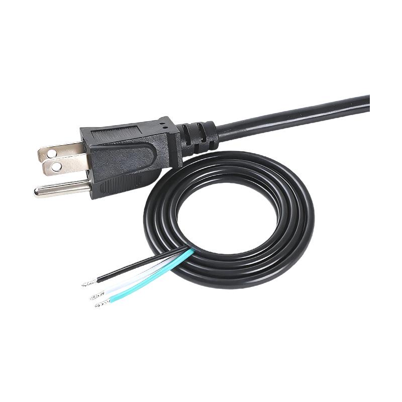 ETL Certified US Standard Three-Pin Power Cord with Stripped and Tinned Three-Core Wire.